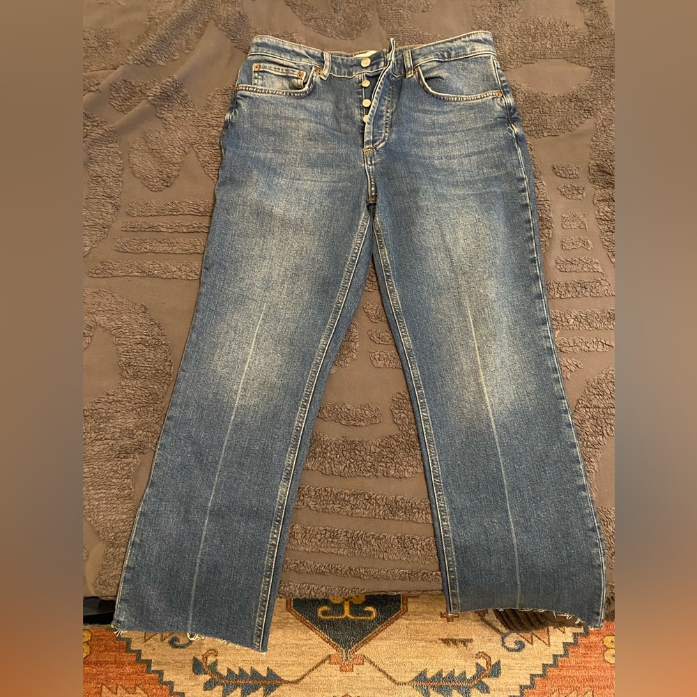 ZARA Dreed Flare cropped jean